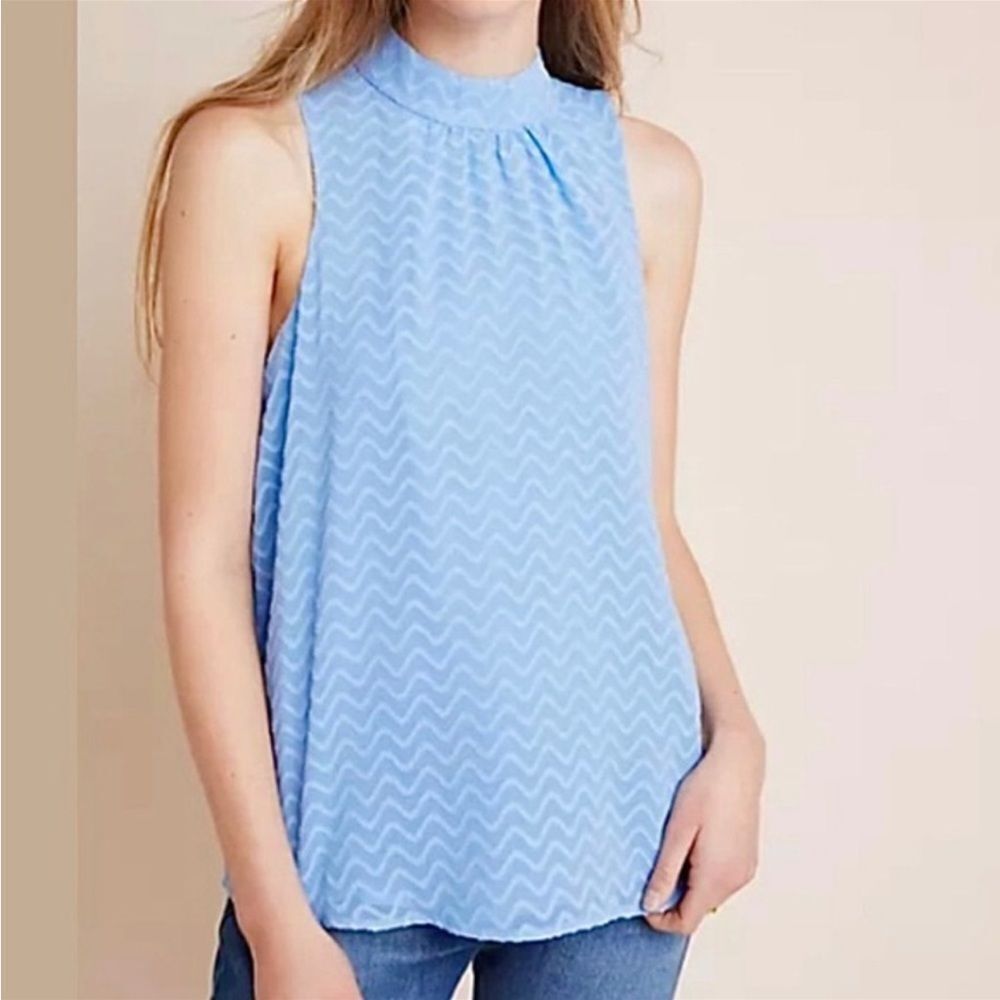 ANTHROPOLOGIE MAEVE Charley Halter Blouse Blue Women’s Size XS